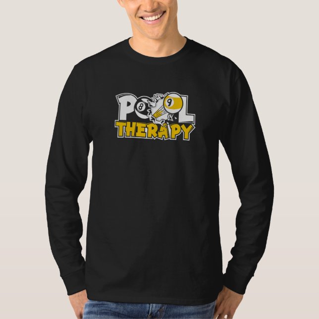 Camiseta Pool Therapy Pool Snooker Balls Player Billiards (Anverso)