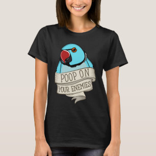 Camiseta Poop de loro en tus enemigos y cuello de anís azul