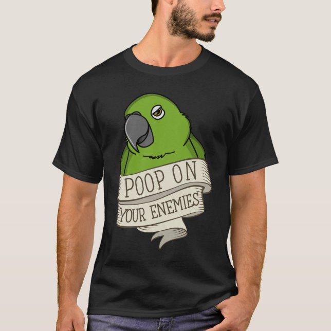 Camiseta Poop loro en tus enemigos, Amazon napada amarilla (Anverso)