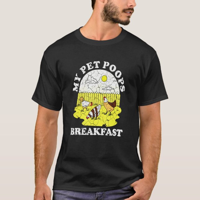 Camiseta Poops Breakfast Mascota Pollo (Anverso)