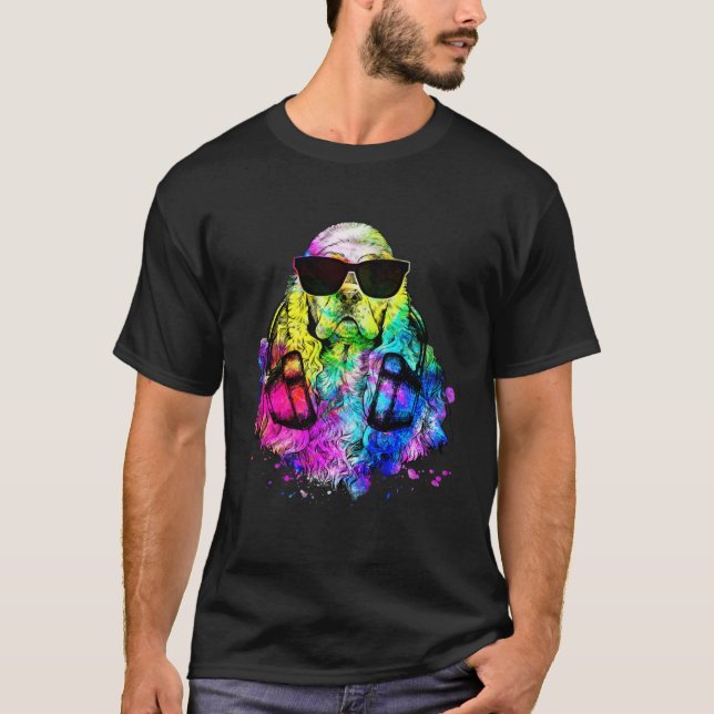 Camiseta Pop American Cocker Spaniel Dog Portrait with Head (Anverso)