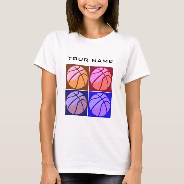 Camiseta Pop Art Basketball Tu nombre (Anverso)