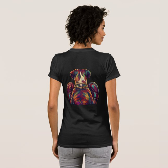 Camiseta Pop Art Boxer Dog Boxing front and back print (Reverso completo)