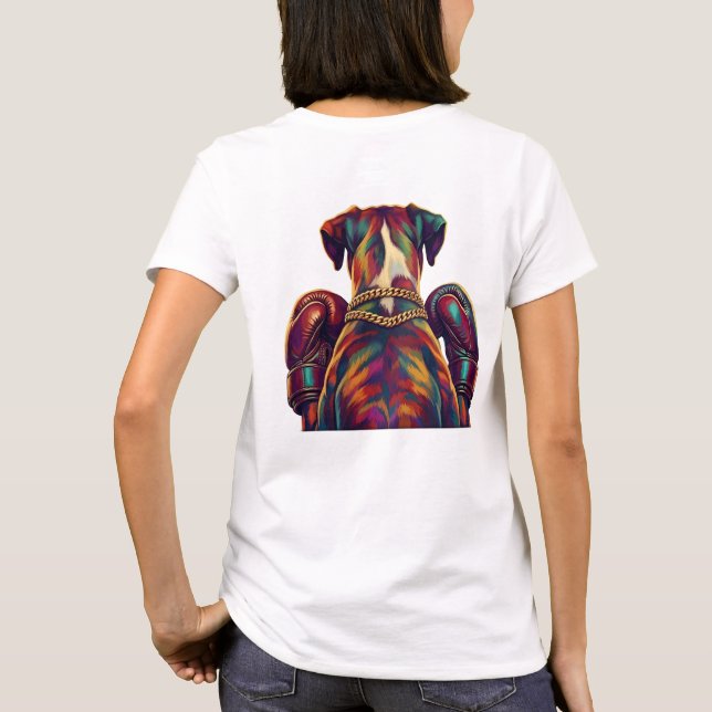 Camiseta Pop Art Boxer Dog Boxing front and back print (Reverso)