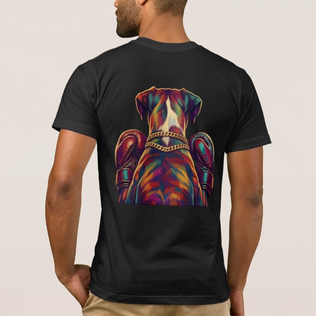 Camiseta Pop Art Boxer Dog Boxing front and back print (Reverso)