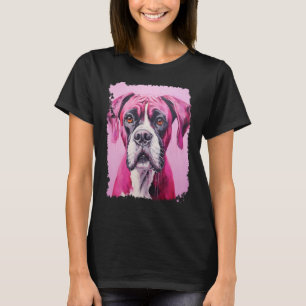 Camiseta Pop Art Boxer Perro Rosa