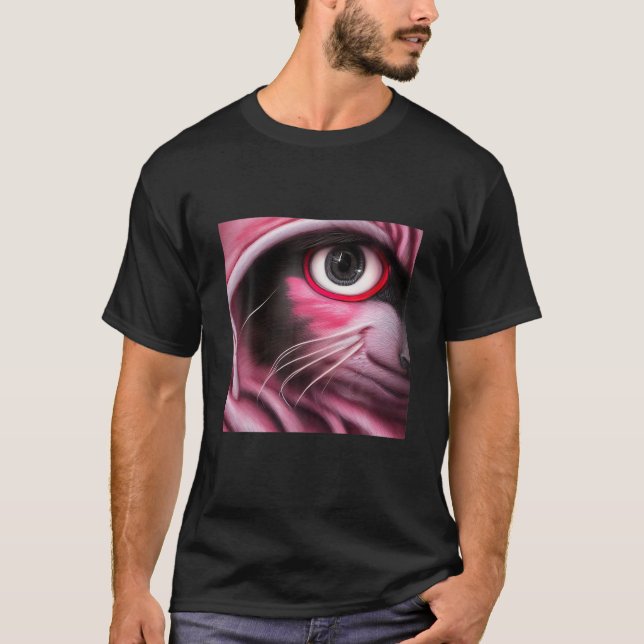 Camiseta Pop Art Cat's Eye Kitten Kitty Fun Design For Men (Anverso)