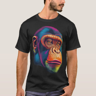 Camiseta Pop Art Chimpanzee Chimp Animal Monkey Face Ape Mo