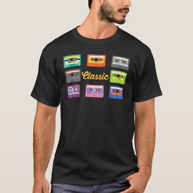 Camiseta Pop Art - Clásico - Cinta Cassette - Noventa - Com (Anverso)