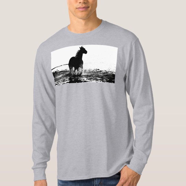 Camiseta Pop Art Corriendo Plantilla De Caballo Elegante Gr (Anverso)