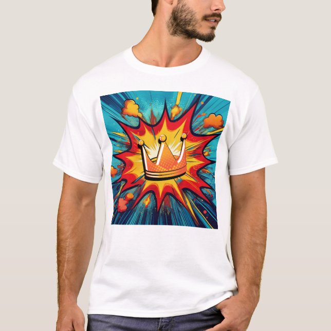 Camiseta Pop Art Crown con un explosivo diseño de estilo có (Anverso)