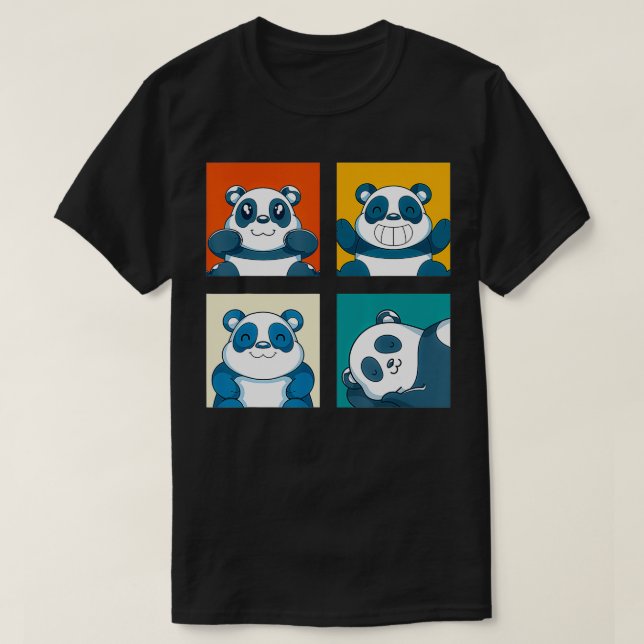 Camiseta Pop Art Cute Animal de Vida Silvestre Panda Funny  (Diseño del anverso)