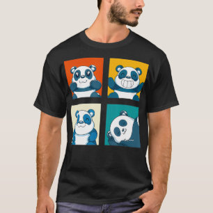 Camiseta Pop Art Cute Animal de Vida Silvestre Panda Funny