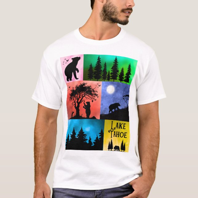 Camiseta Pop-Art del lago Tahoe Bear (Anverso)