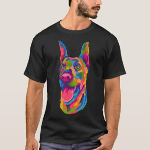 Camiseta Pop Art Doberman Cute Paw Mascotas Hombres Mujeres