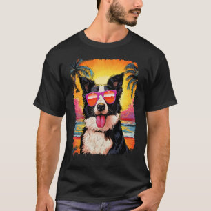 Camiseta Pop Art Dog Border Collie Hawaiian