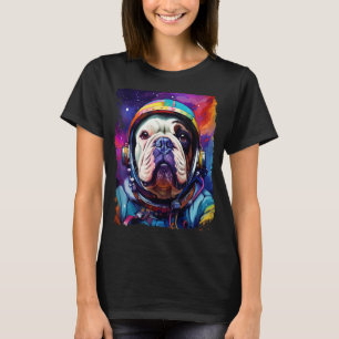 Camiseta Pop Art Dog Bulldog inglés espacio divertido