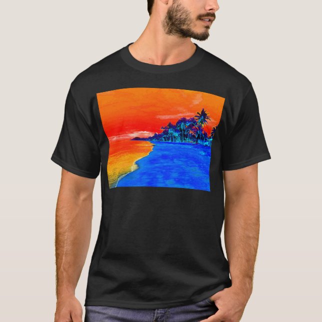 Camiseta Pop Art Exotic Beach Palm Trees (Anverso)