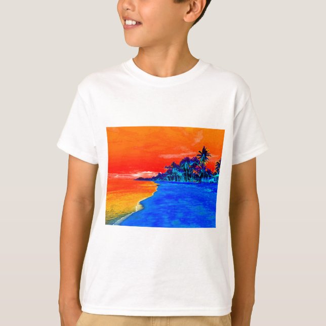 Camiseta Pop Art Exotic Beach Palm Trees (Anverso)