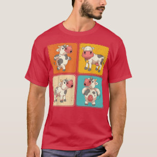 Camiseta Pop Art Funny Cow Farm Animal Lover Farmer Farming