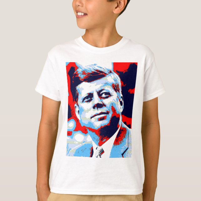 Camiseta Pop Art JFK John F. Kennedy Blue (Anverso)