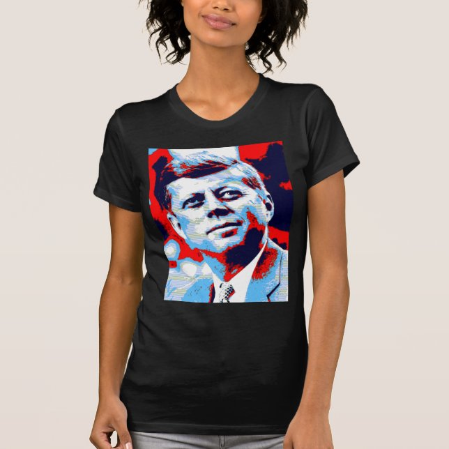 Camiseta Pop Art JFK John F. Kennedy Blue (Anverso)