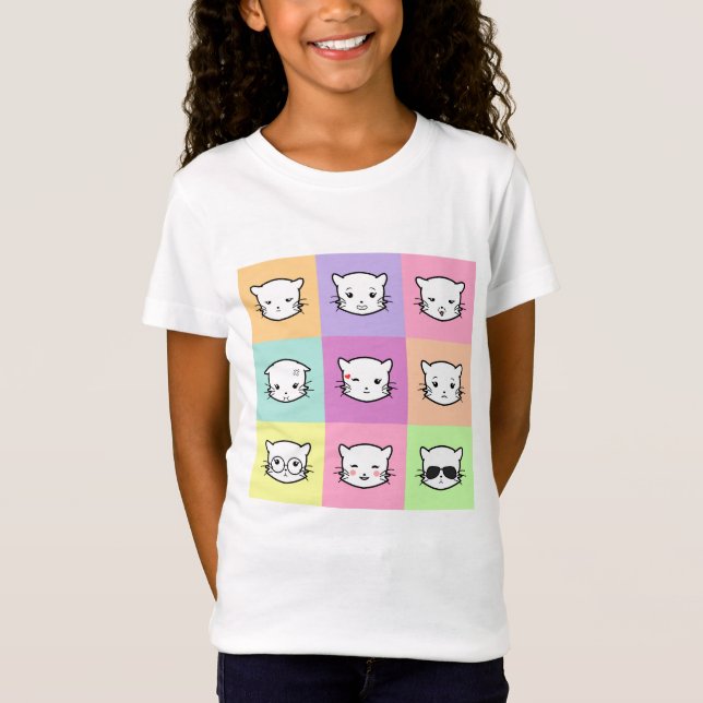 Camiseta Pop Art Kawaii Cat  Emoji 2 (Anverso)