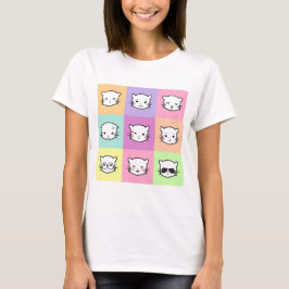 Camiseta Pop Art Kawaii Cat  Emoji 2