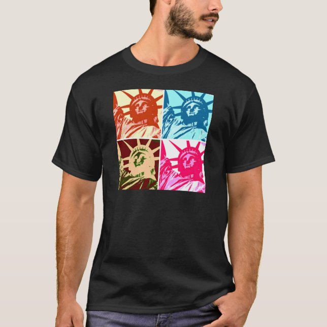 Camiseta Pop Art Lady Liberty Nueva York (Anverso)
