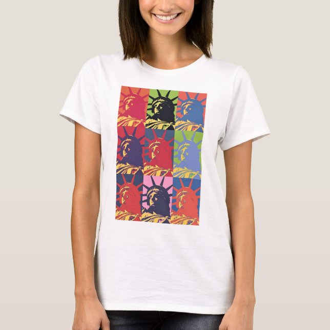 Camiseta Pop Art Lady Liberty Nueva York (Anverso)