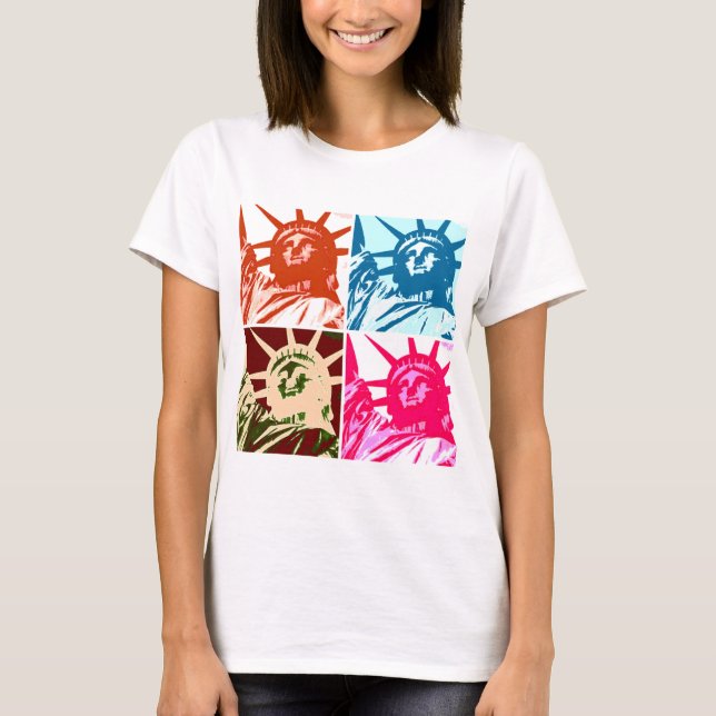 Camiseta Pop Art Lady Liberty Nueva York (Anverso)