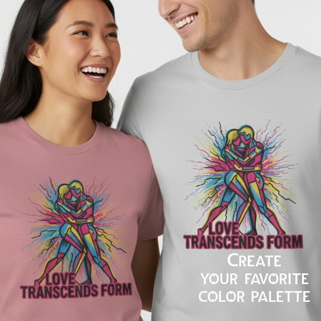Camiseta Pop Art Love Transcends Form Cyberpunk Couple Grap (Subido por el creador)