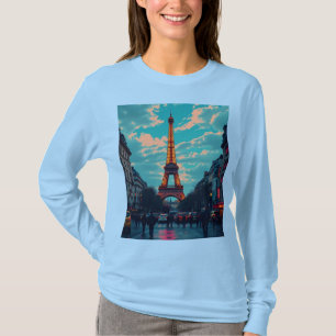 Camiseta Pop Art Paris - Vibrante paisaje retro