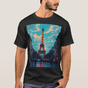 Camiseta Pop Art Paris - Vibrante paisaje retro