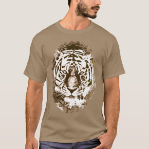 Camiseta Pop Art Tiger Head Elegant Moderant Template Pebbl