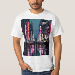 Camiseta Pop Art Tokyo - Neon Cityscape con atrevido ambien
