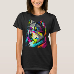 Camiseta Pop artístico colorido pintado Alaskan Malamute