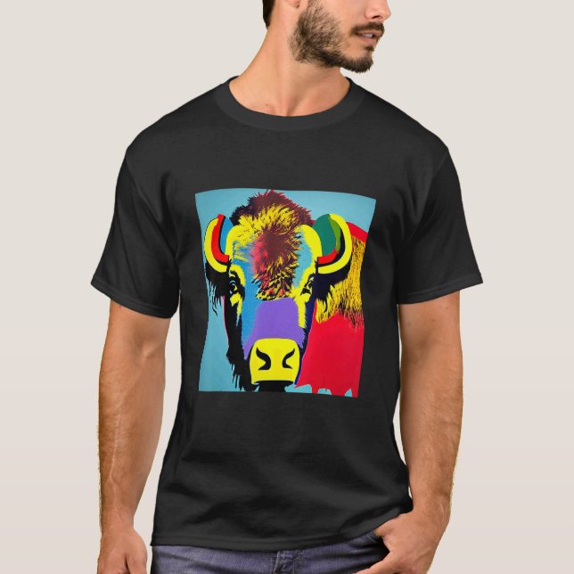 Camiseta Pop Bison Fun Cute Trendy Para Hombres Mujeres Y N (Anverso)