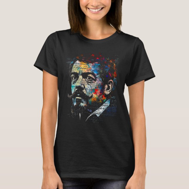 Camiseta Pop Claude Debussy Composer Piano (Anverso)