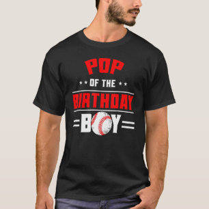 Camiseta Pop De Birthday Béisbol Tema Familia Bday