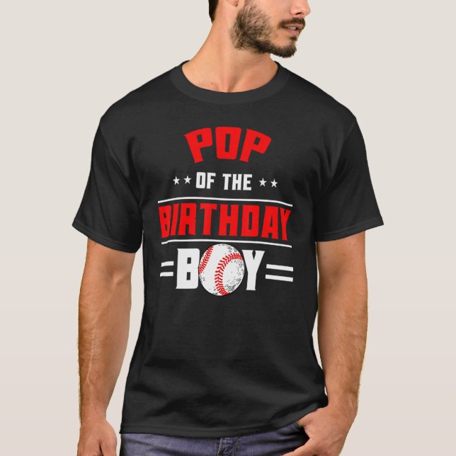 Camiseta Pop De Birthday Béisbol Tema Familia Bday (Anverso)