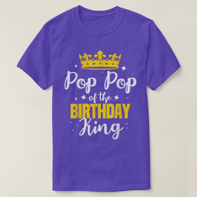 Camiseta Pop del cumpleaños del Fiesta del rey  Crown Bday  (Diseño del anverso)