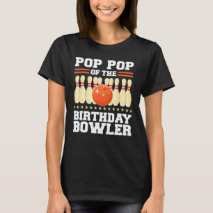 Camiseta Pop Del Fiesta De Bolos De Cumpleaños De Bowler