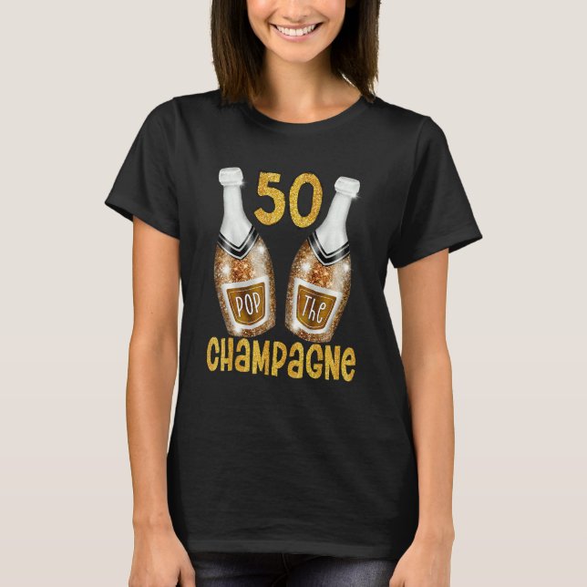 Camiseta Pop El Champagne Para Mujeres Blancas 50 Años (Anverso)
