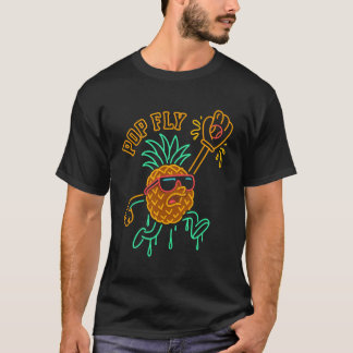 Camiseta Pop Fly Piña – Divertido Cómic de Béisbol