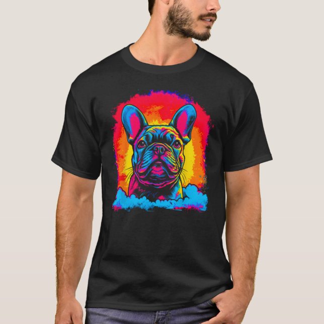 Camiseta Pop French Bull Dog Sunset (Anverso)