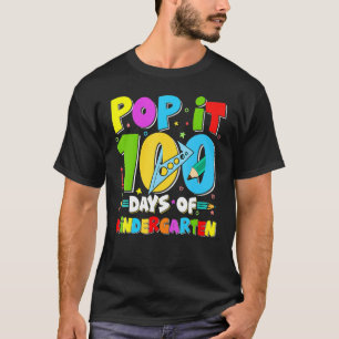 Camiseta Pop It 100 Días De Estudiantes De Jardín De Niños 