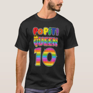 Camiseta Pop It 10.ª Reina De Cumpleaños Chica De 10 Años