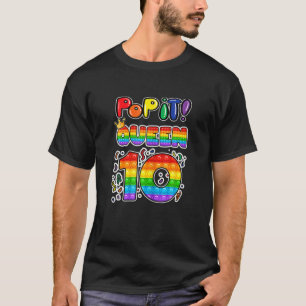 Camiseta Pop It 10.ª Reina De Cumpleaños Chica De Edad