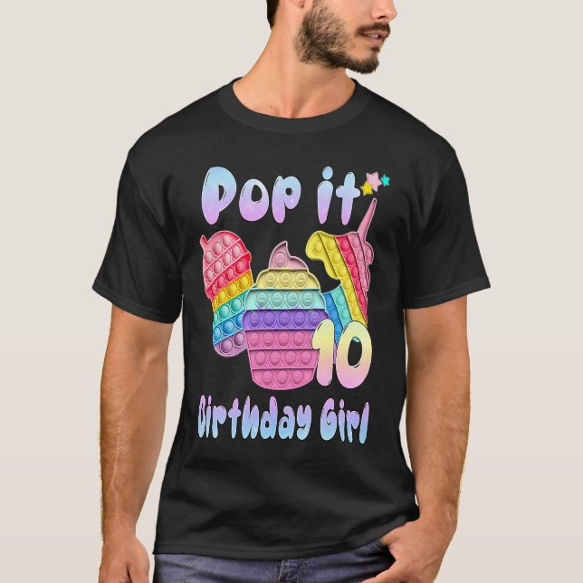 Camiseta Pop it 10 chica de cumpleaños (Anverso)